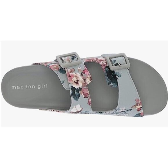 Madden Girl Women's Teddy Slide Sandals Gray Blue Floral Size 10 M Shoes NWB - Picture 5 of 6